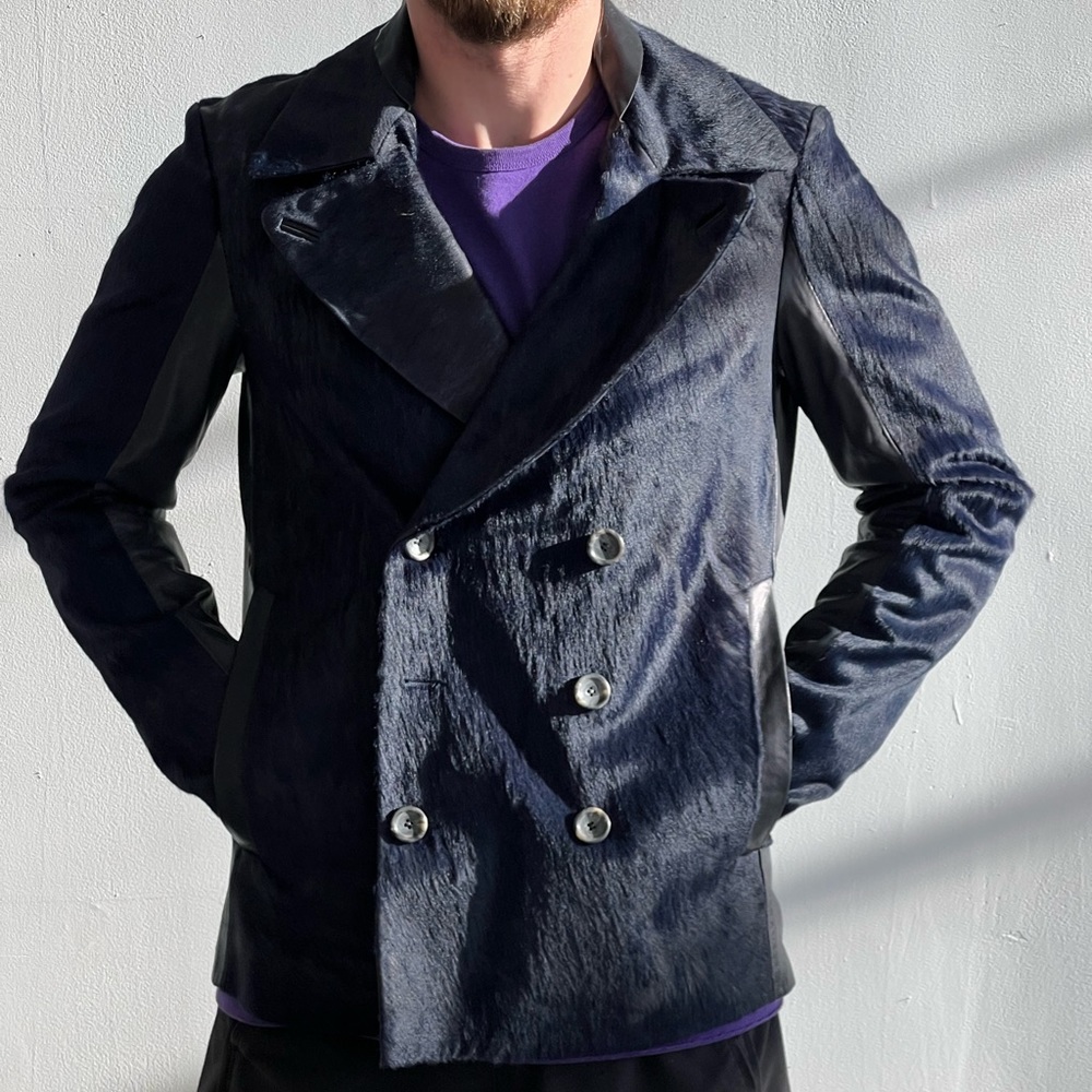 Diesel black gold leather jacket